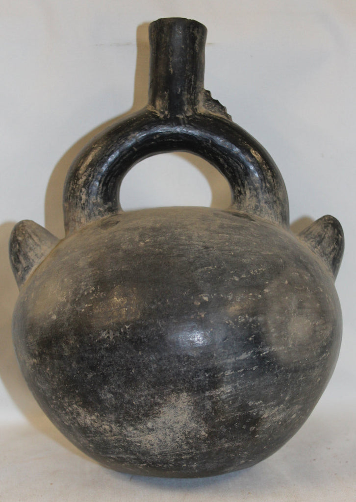 Antique Vessel : Large Very Nice Pre-Columbian Chimu Spout Vessel From Peru #371