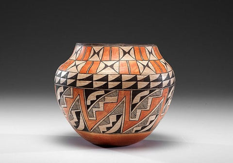 Native American Pottery Historic Polychrome Acoma Olla, ca 1900 #386-Sold