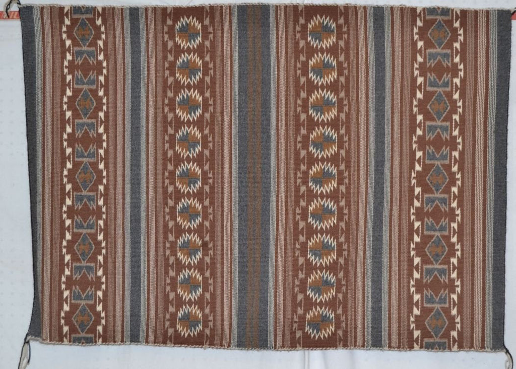 Native Rug : Native American Navajo Busy Banded Crystal Rug, Ca 1970's #569