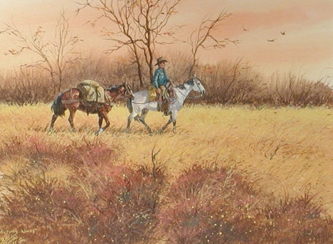 Ron Stewart, Water Color,  "Autumn Winds", Vintage, 1973, #538