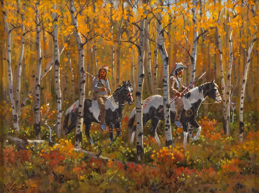 Western Artist: Ron Stewart, ‰ÛÏAutumn Light‰۝, Oil Painting on Board, Signed Lower Left Hand Corner, #745