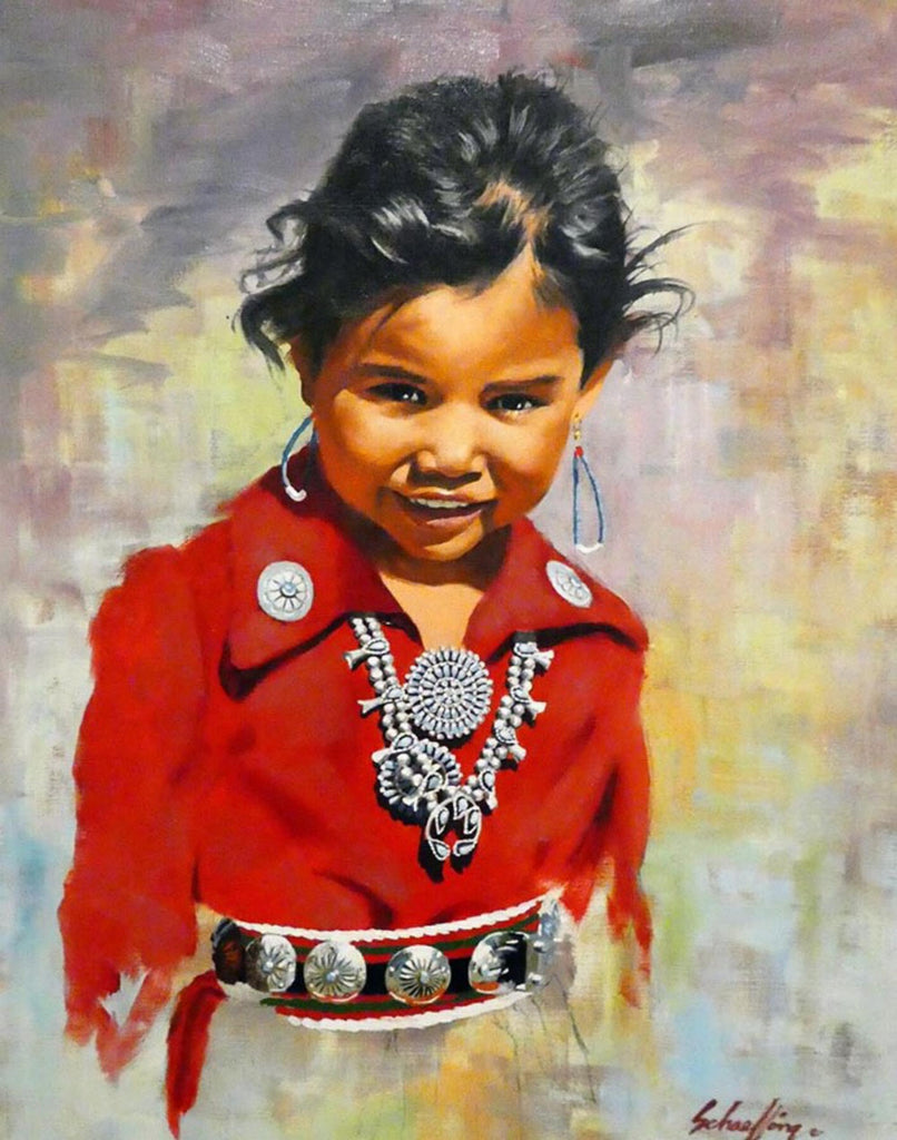 Jim Schaeffing Oil Painting, Titled, "Pretty Navajo", #C 1714