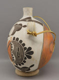 Native American Vintage Acoma Polychrome Pottery Canteen, by Juana Leno, Ca 1990's, #1578 SOLD