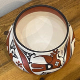 Native American Acoma Polychrome Pottery Bowl, by Barbara and Joseph Cerno, Ca 1980, #1608 SOLD