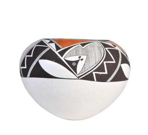 Native American, Vintage Acoma Poly Chrome Bowl, by Emma Lewis (1931-2013), Ca 1980's, #1569 SOLD