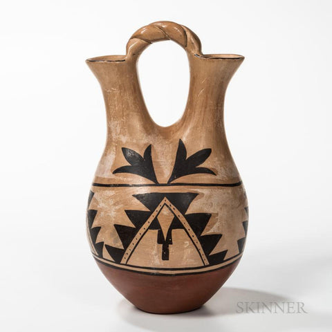 Large Vintage Jemez Wedding Vase, signed on the base, "Mary E. Toya Jemez Pueblo", CA 1960's, #1748 SOLD