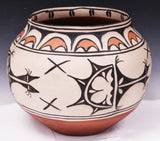 Native American San Ildefonso Polychrome Pottery Olla, Ca 1970's, #1610 SOLD