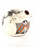 Native American Vintage Acoma Mimbres Polychrome Pottery Canteen, by Wanda Aragon, 1992, #1547 SOLD