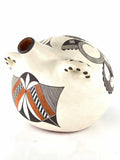 Native American Vintage Acoma Mimbres Polychrome Pottery Canteen, by Wanda Aragon, 1992, #1547 SOLD