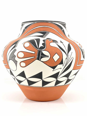 Native American, Vintage Acoma Polychrome Pottery Olla, By Franklin Peters, Ca 1992, #1549 SOLD