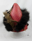 Authentic, Naga Chang Warrior Hat with Bear Fur Ring and Boars Tusks and Squirrel Tail, Ca 1950's, #623 Sold