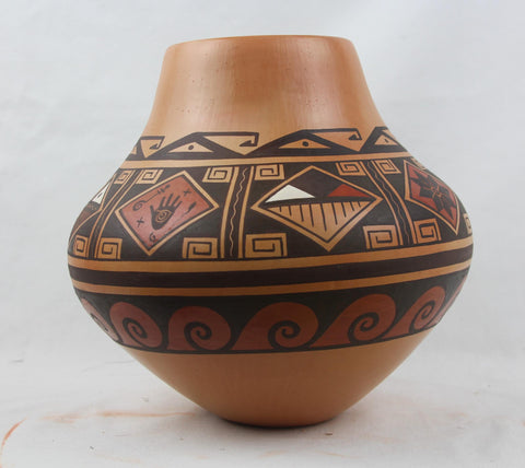 Native American Traditional Hopi Polychrome Pottery Jar, by Agnes Setalla Nahsonhoya , #1577 SOLD