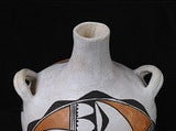 Native American, Vintage Acoma Poly Chrome Pottery Canteen, Ca 1970's, 1224