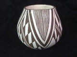 Native American Vintage Mini Acoma Pottery by M. (Miranda)  Leno, Ca 1960's, #1228