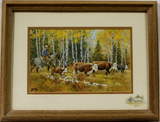 Western Artist, Ron Stewart, Water Color Painting, Entitled "Time to Gather" #773