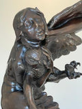 Western Artist, Lincoln Fox, Rare Bronze Sculpture titled, "Woman With Owl" 4/10, Ca 1978, #1751