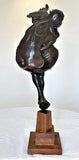 Western Artist, Lincoln Fox, Rare Bronze Sculpture titled, "Woman With Owl" 4/10, Ca 1978, #1751